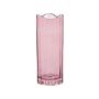 Flower Vase Pink Glass 30 Cm Decorative Tabletop Golden Accent Home Decoration