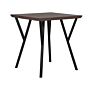 Dining Table Dark Wood Top Black Metal Legs 70 X 70 Cm 4 Seater Square