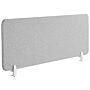 Desk Screen Light Grey Pet Board Fabric Cover 130 X 40 Cm Acoustic Screen Modular Mounting Clamps