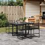 Vidaxl 5 Piece Garden Dining Set Black Poly Rattan