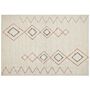 Rug Beige Cotton 160 X 230 Cm Geometric Pattern Hand Tufted Flatweave