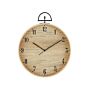 Wall Clock Mdf Light Wood Vintage Design Wood Effect Round 40 Cm