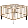 Rattan Garden Coffee Table Natural Rattan 67 X 67 Cm Powder Coated Uv Weather Stain Resistant Handmade Living Room Terrace Patio