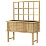 Outsunny Wooden Raised Planter With Trellis For Vine Climbing Plants, Elevated Garden Bed With Drainage Holes And Bed Liner