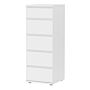 Nova Narrow Chest Of 5 Drawers In White