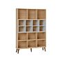 Bookcase Light Wood With Grey 174 X 120 X 30 Cm 5-tier Scandinavian Shelving Unit