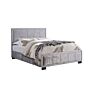 Hannover Small Double Bed Steel Crushed Velvet