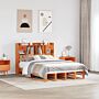 Vidaxl Bookcase Bed Without Mattress Wax Brown 150x200 Cm King Size Solid Wood Pine