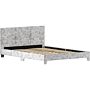 Victoria Double Bed, Silver Velvet