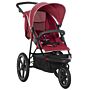 Homcom Foldable Three-wheeler Baby Stroller W/ Canopy, Storage Basket - Red