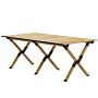 Outsunny Portable Camping Table, Aluminium Folding Table With Roll-up Top, Picnic Table, Natural Wood Effect