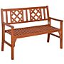 Outsunny Foldable Garden Bench, 2-seater Patio Wooden Bench, Loveseat Chair With Backrest And Armrest, Brown