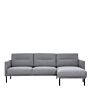 Larvik Chaiselongue Sofa (rh) - Grey, Black Legs