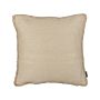 Decorative Cushion Beige Jute 45 X 45 Cm Woven Removable With Zipper Braided Edging