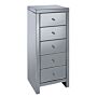 Seville 5 Drawer Narrow Chest Mirrored