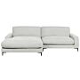 Right Hand Corner Sofa Light Grey Fabric Polyester Metal Black Legs 190 X 272 X 83 Cm Upholstered Finished Back 3 Seater L-shaped