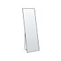 Standing Mirror Black Aluminium Frame 50 X 156 Cm With Stand Modern Design Framed Full Length Beliani