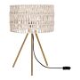 Table Lamp Beige And Gold Cotton Shade Iron Tripod Frame Single Light