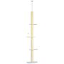 Pawhut 260cm Cat Tower Cat Tree, Floor To Ceiling, Height Adjustable With Anti-slip Kit And Fish-shaped Scratching Post Ball, Yellow