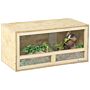 Pawhut Reptile Terrarium Vivarium, Climbing Pet Containers, Reptile Habitat With Sliding Doors, Breathable Mesh, For Lizards