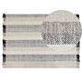 Area Rug Off-white Wool 140 X 200 Cm Rectangular Hand Woven With Tassels