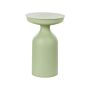 Side Table Light Green Iron 33 X 33 X 50 Cm Round Top Oval Shape Coffee End Console