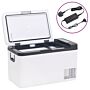 Vidaxl Cool Box With Handle And Adapter Black And White 18 L Pp & Pe