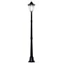 Outsunny 1.9m Garden Lamp Post Light, Ip44 Outdoor Led Solar Powered Lantern Lamp With Aluminium Frame, Black