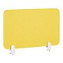 Desk Screen Yellow Pet Board Fabric Cover 80 X 40 Cm Acoustic Screen Modular Mounting Clamps