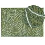 Area Rug Green 140 X 200 Cm Boho Modern Monstera Leaf Pattern Print Motif