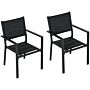 Outsunny Set Of Two Aluminium Stacking Garden Chairs