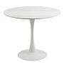 Malta Ceramic Round Dining Table In White 90x75cm