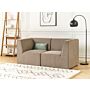 Modular 2 Seater Sofa Taupe Corduroy Sectional Two Piece Sofa Modern Jumbo Cord