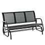 Outsunny 3-seat Glider Rocking Chair For 3 People Garden Bench Patio Furniture Metal Frame