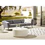 Outdoor Sofa Grey Polyester Upholstery 3 Seater Garden Couch Right Hand Uv Water Resistant