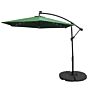 Green 3m Led Cantilever Parasol With Fan Base