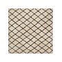 Area Rug Beige With Black 200 X 200 Cm Modern Shaggy Polyester Geometric Pattern