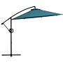 Outsunny 3(m) Cantilever Parasol With Cross Base, Banana Parasol With Crank Handle, Tilt And 8 Ribs, Round Hanging Patio Umbrella