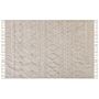 Area Rug Beige Cotton 140 X 200 Cm Minimalistic Tufted Geometric Pattern