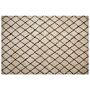 Area Rug Beige With Black 160 X 230 Cm Shaggy Geometric Pattern