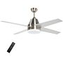 Homcom Ceiling Fan With Led Light, Flush Mount Ceiling Fan Lights With Reversible Blades, Remote, Silver And Black