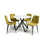 Avesta White & 4 Vernon Yellow Dining Set