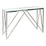 Console Table Silver Tempered Glass Stainless Steel 120 X 40 Cm Rectangular