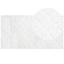 Faux Rabbit Fur Rug White Artificial Polyester Fur 80 X 150 Cm Soft Shaggy High Pile Trellis Pattern Rug