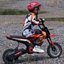 Homcom 24v Electric Motorbike, Dirt Bike With Twist Grip Throttle, Music Horn, 12" Pneumatic Tyres, 16 Km/h Max. Speed, Red