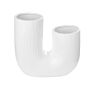 Flower Vase White Stoneware Double-ended 23 Cm Decorative Home Accessory Minimalistic Home Decor