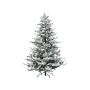 Artificial Christmas Tree White Synthetic 210 Cm Snow Frosted Flocked Hinged Branches Holiday