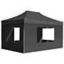 Vidaxl Professional Folding Party Tent With Walls Aluminium 4.5x3 M Anthracite