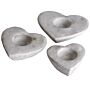 Set Of Three Heart Tea Light Holders