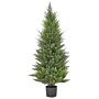 Artificial Potted Cedar Tree Green Plastic Leaves Material Solid Wood Trunk 120 Cm Decorative Indoor Outdoor Garden Accessory Beliani